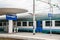 Viareggio, Italy - August 8, 2019: Local train at the station in Tuscany, Italy