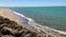 Viareggio panoramic view of coastline with beautiful sand beaches, Tuscany, Italy.