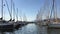 Viareggio panoramic view of touristic port with sailboats, Tuscany, Italy.