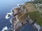 Viavelez, coastal village of Asturias,Spain. Aerial Drone Photo