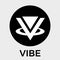 Vibe black and white vector logo. A virtual social reality, photorealistic holograms and crypto currency.