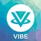 Vibe vector logo. A virtual social reality, photorealistic holograms and crypto currency.