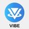 Vibe vector logo. A virtual social reality, photorealistic holograms and crypto currency.