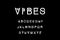 Vibes hand drawn musical font type alphabet abc black white minimalism