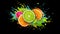 Vibrant 2D Frozen Lime Explosion Vector - Cartoon Juice with Crazy Colors, Epic Splash on Black Background -.