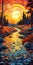 Vibrant 2d Game Art Sunset On Canvas By Becky Cloonan And Patrick Brown