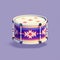 Vibrant 3d Acoustic Drum With Native Pattern - Minimalist Illustrator Style