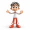 Vibrant 3d Render Of Cartoon Character With Hands Up