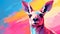 Vibrant 8k Kangaroo Painting On Colorful Background