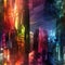 Vibrant abstract cityscape with translucent planes and trapped emotions (tiled