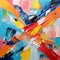 Vibrant Abstract Painting With Energetic Impasto And Color Explosions