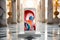 Vibrant Abstract: Smartphone Showcase on Polished Marble Floor