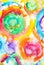 Vibrant Abstract  Watercolour Rainbow Circles On White Background