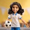 Vibrant Academia Nancy Doll: Dark-haired Soccer Player With Animated Expressions