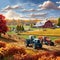 Vibrant Agricultural Landscape with Lush Fields and Bountiful Harvests