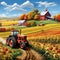 Vibrant Agricultural Landscape with Lush Fields and Bountiful Harvests