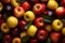 Vibrant Apple Pattern: Colorful Array of Apples - Generative AI