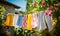 A Vibrant Array of Colorful Towels Dancing in the Breeze
