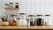 the vibrant array of spices neatly arranged on a shelf in a modern kitchen, showcasing their colors and variety.