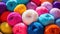 Vibrant Assortment of Colorful Yarn Balls and Soft Wool in Woven Basket AI Generated