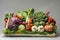 Vibrant Assortment of Fresh Vegetables on Dark Background