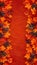 Vibrant autumn banner with blurred maple leaves in orange tones for seasonal design projects