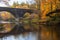 Vibrant Autumn Forest at Three Arched Bridge Western NC