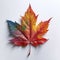Vibrant Autumn Leaf: Kinetic Pointillism With Hyper-realistic Details