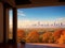 Vibrant autumn leaves Capture the skyline made with generative ai