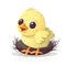 Vibrant baby chick illustration