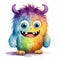 Vibrant Baby Monster Isolation Colorful Magic