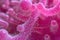 Vibrant Bacteria macro pink organic. Generate Ai