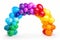 Vibrant Balloon Arch: A Burst of Colors Against a Clean White Canvas, a Playful Display of Celebration