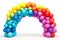 Vibrant Balloon Arch, A Burst of Colors Against a Clean White Canvas, a Playful Display of Celebration