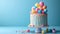 Vibrant Balloon-Topped Celebration Cake...