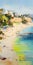 Vibrant Beach Painting With Lively Impressionist Style