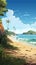 Vibrant Beachscape: An Exotic Realism Illustration In 8k Resolution