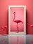 Vibrant beauty of flamingos in a minimalist studio setup, showcasing their elegance and grace