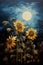 vibrant beauty of sunflower fields with this thick paint painting on canva