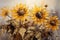 vibrant beauty of sunflower fields with this thick paint painting on canva
