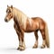 Vibrant Belgian Horse With Long Hair On White Background