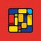 Vibrant Belgian Saison Logo With Colorful Squares Inspired By Mondrian