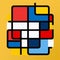 Vibrant Belgian Saison Logo Inspired By Mondrian\\\'s Cubism