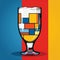 Vibrant Belgian Witbier Logo With Cubist Composition