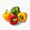 Vibrant Bell Peppers on a Clean White Background