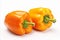 Vibrant bell peppers on a clean white background for advertisements and packaging designs