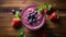 Vibrant Berry And Fruit Smoothie On Wooden Table