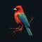 Vibrant Bird Pixel Art: Hyper-realistic Illustrations With Saturated Colors