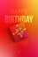 Vibrant birthday gift on colorful gradient backdrop.