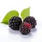 Vibrant Blackberry Art: Dark Magenta Berries On White Background